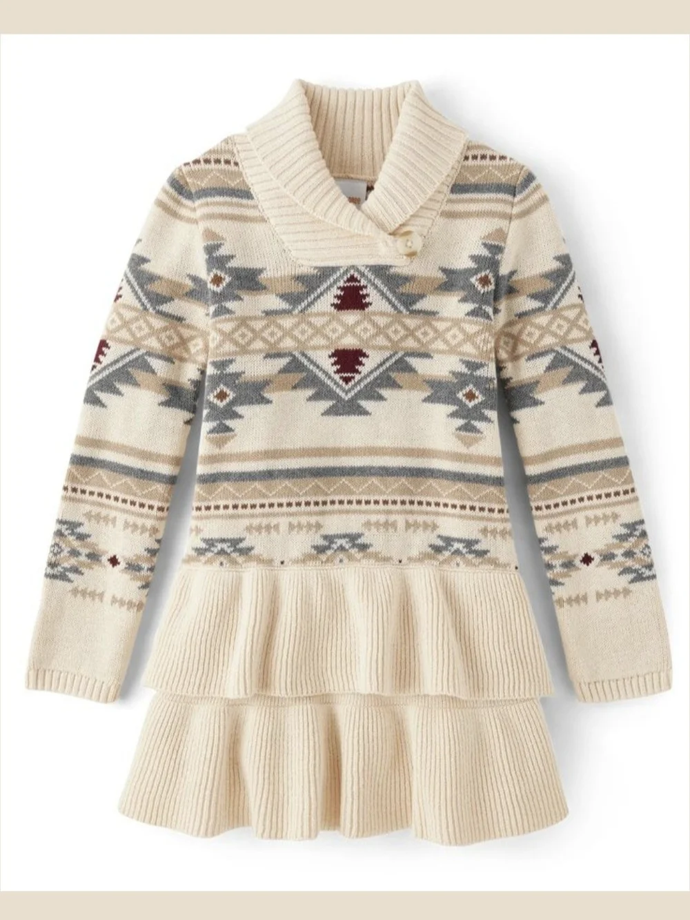NWT Gymboree Cream Rustic Knit Dress Southwestern Accents Size 12